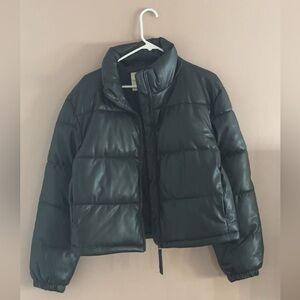 Bagatelle Black Puffer Jacket with High Collar